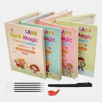 Reusable Handwriting Practice Book 4 BOOKS ,1 PEN, 1 GRIP, 10 REFILL